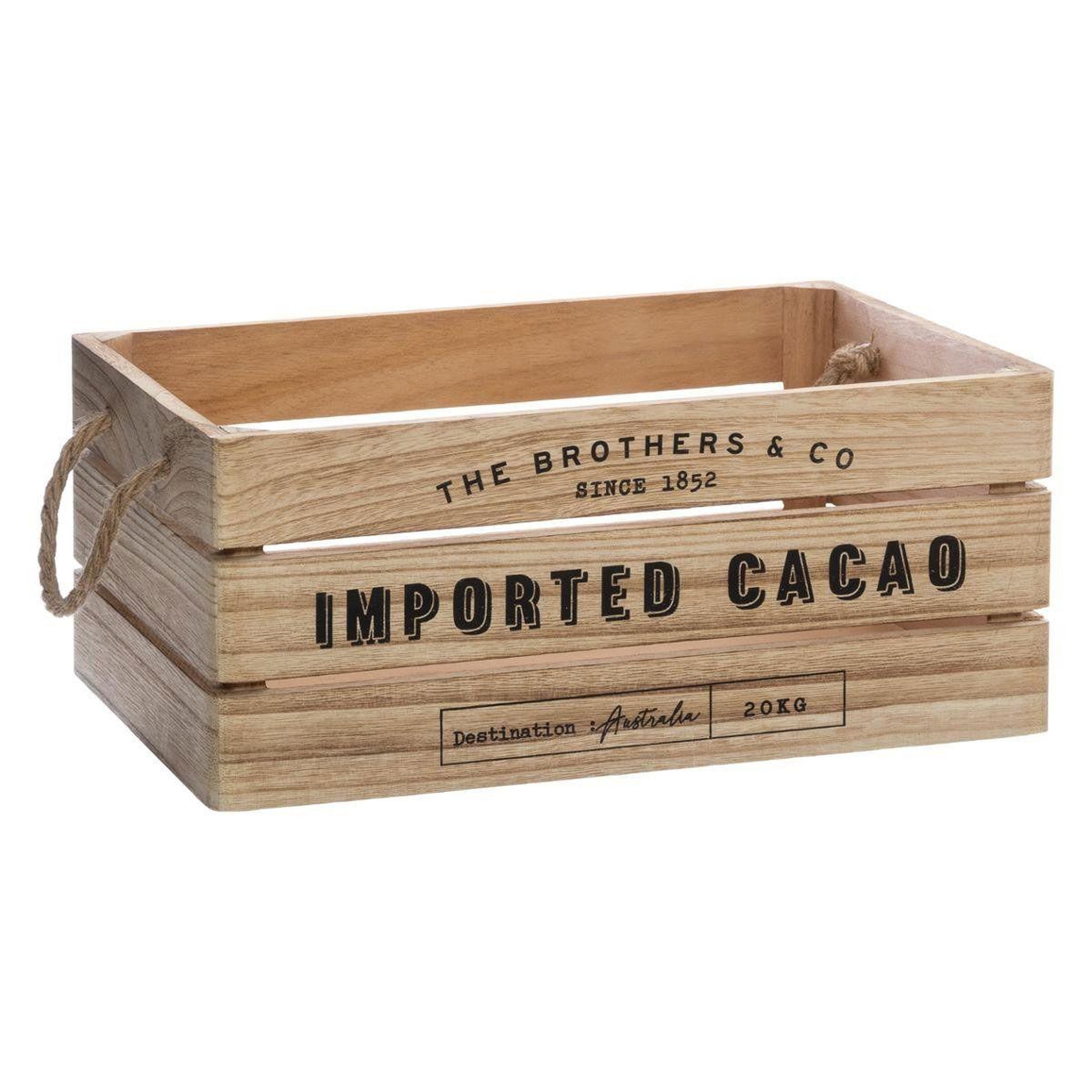 Voir la diapositive 2 : ATMOSPHERA Lot de 3 cagettes en bois  brothers  35cm naturel