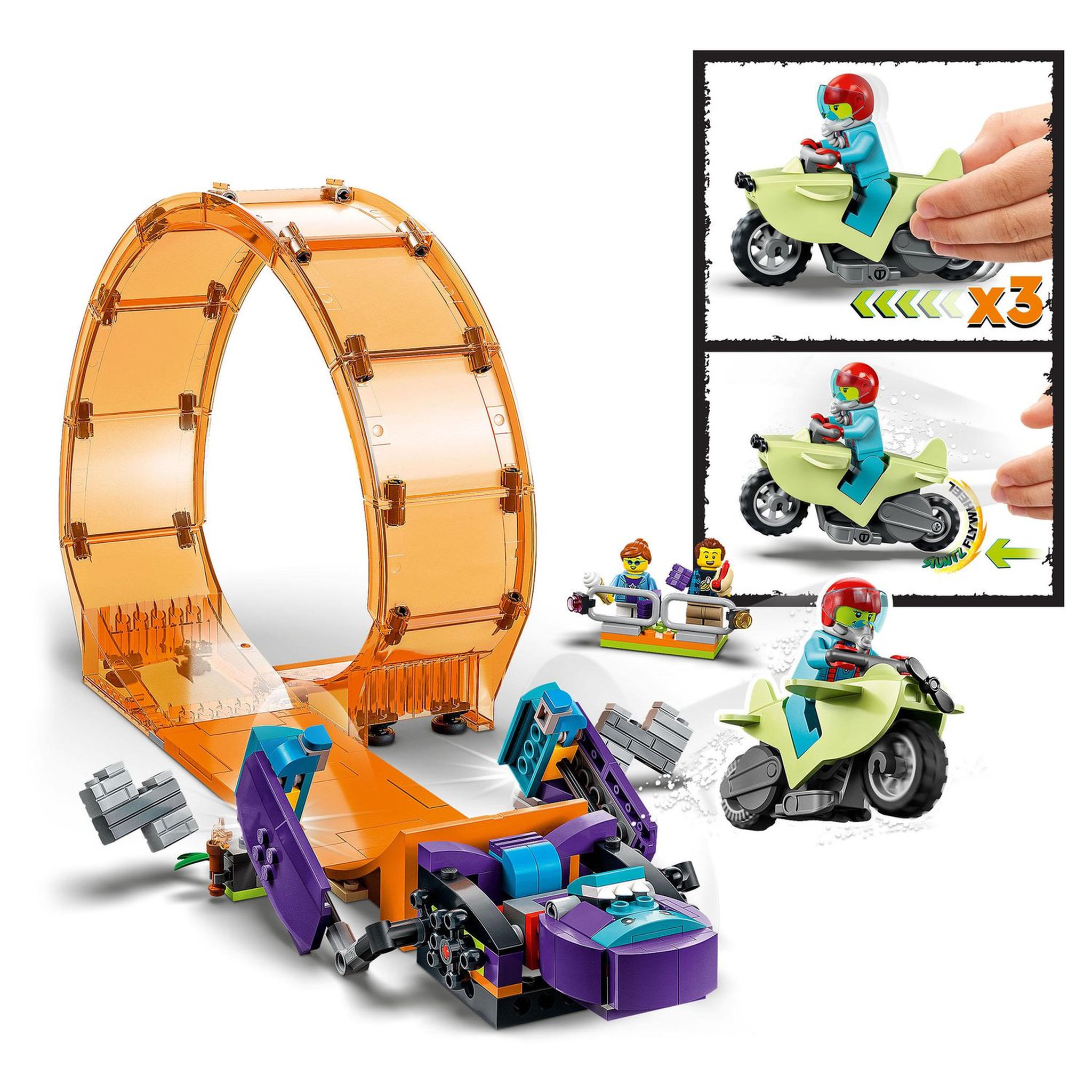 Voir la diapositive 4 : LEGO City Stuntz 60338 Le Looping du Chimpanzé Cogneur