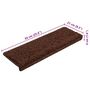 Voir la diapositive 6 : VIDAXL Tapis d'escalier 20 pcs 65x21x4 cm marron