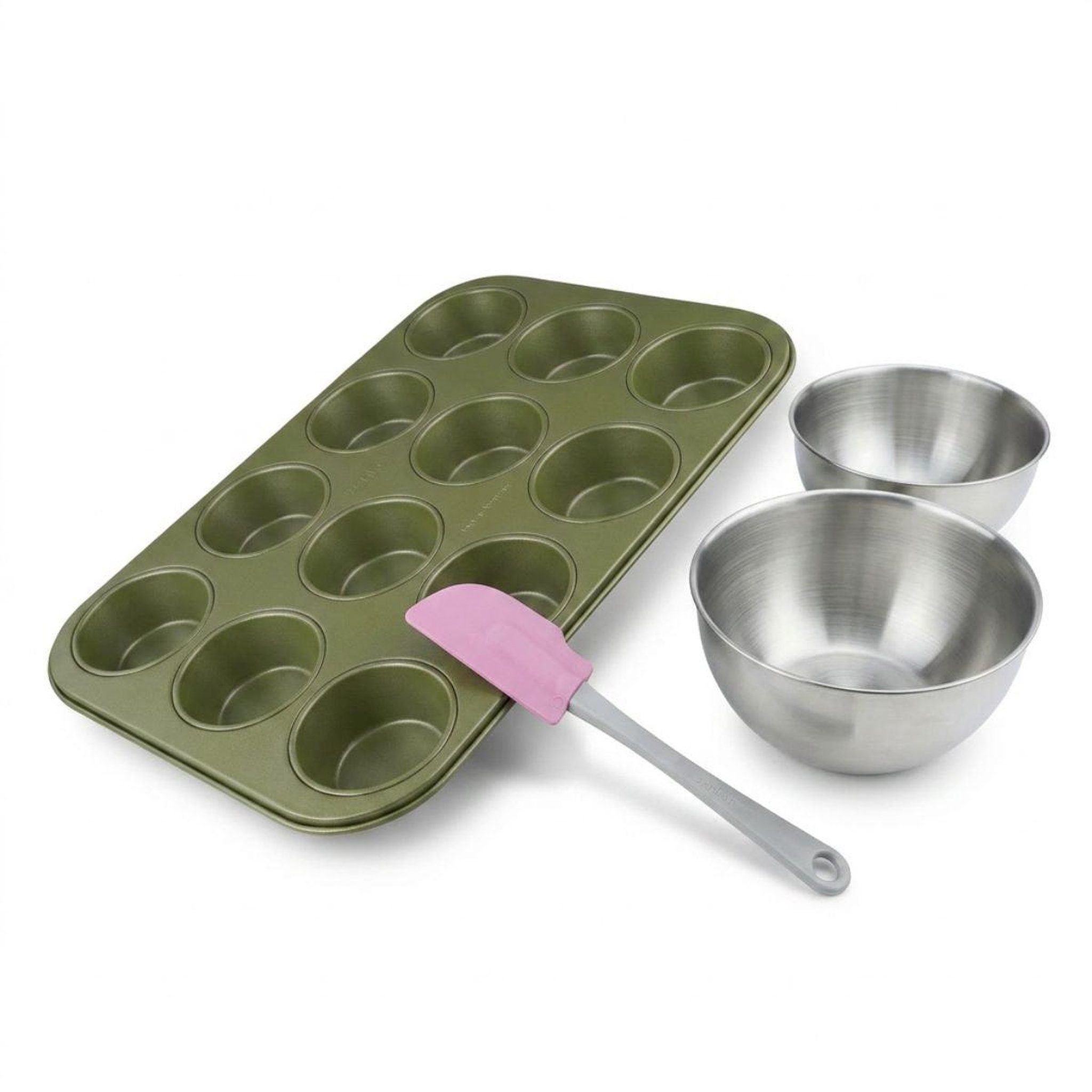 ZENKER Set de 4 ustensiles de pâtisserie moule à gâteaux 2 bols et spatule zenker green vision