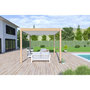 Voir la diapositive 4 : Pergola Bioclimatique autoportée 3X4 m - Aluminium - effet bois naturel/blanc - VS OMBREA®