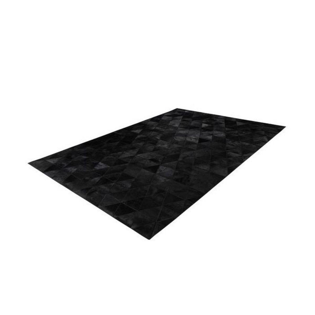 Paris Prix Tapis Fait Main en Cuir  Lavin VI  Noir