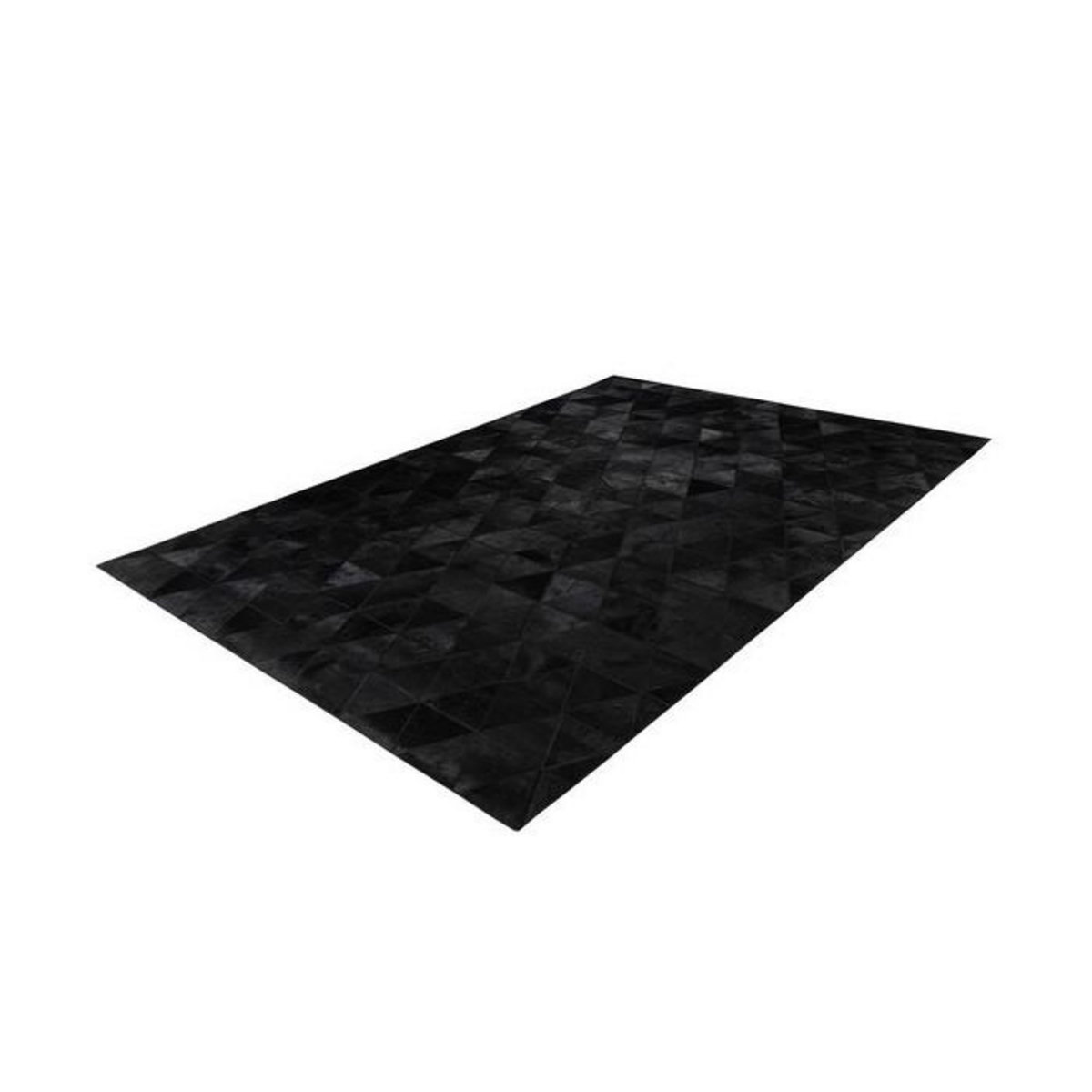 Paris Prix Tapis Fait Main en Cuir  Lavin VI  Noir