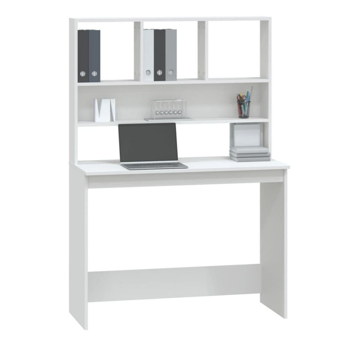 VIDAXL Bureau avec etageres Blanc 102x45x148 cm Bois d'ingenierie