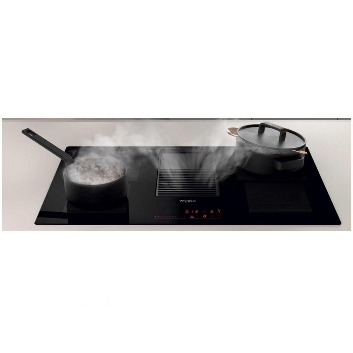 Whirlpool Table de cuisson aspirante induction 83cm 4 feux 7500w noir - WVH92K/1