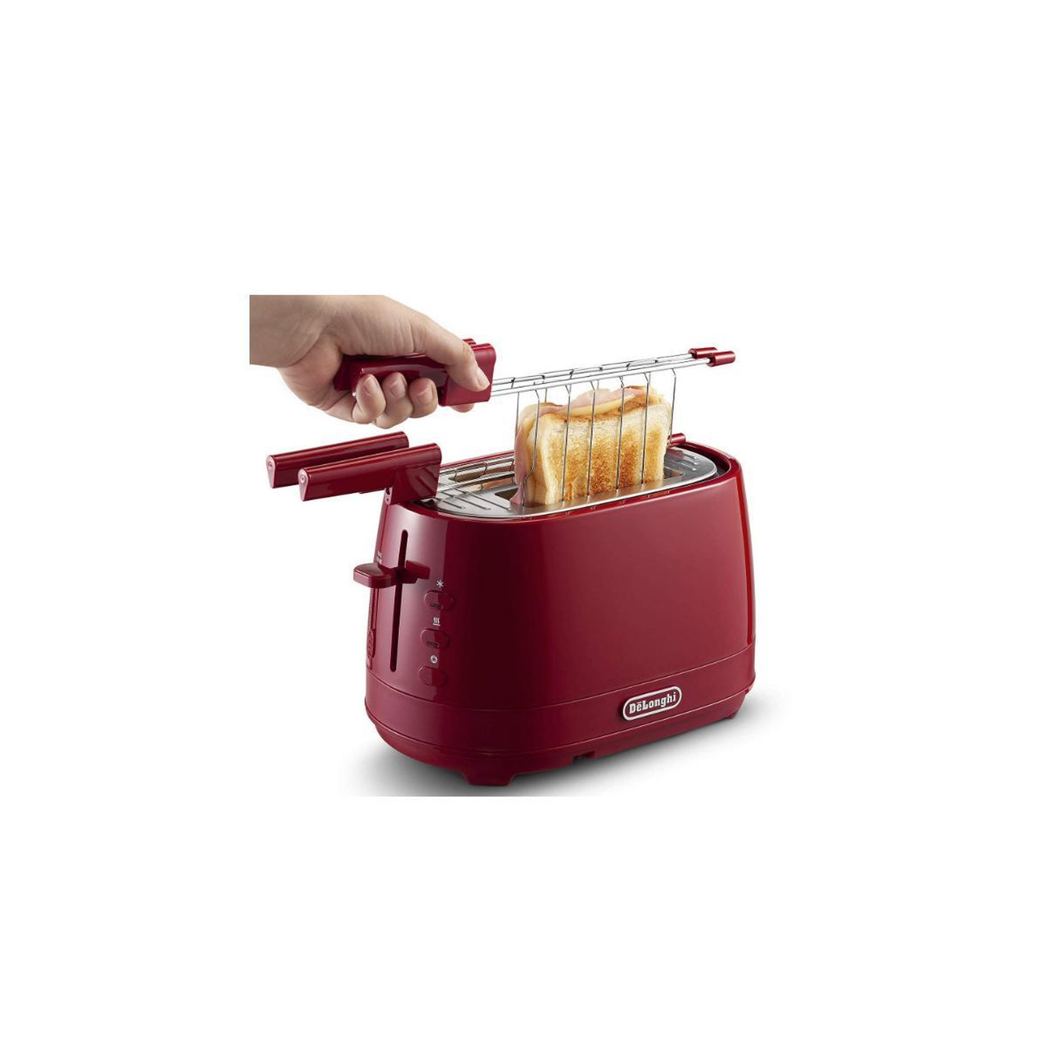 Voir la diapositive 2 : DELONGHI Grille-pain DeLonghi 2 tranches 550 W Rouge