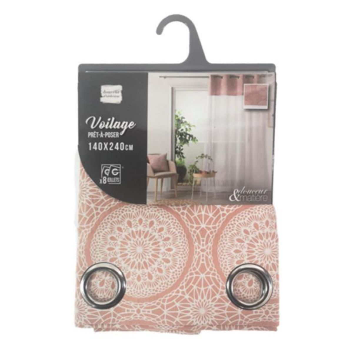 Paris Prix Rideau Voilage à Œillets  Sibel  140x240cm Rose