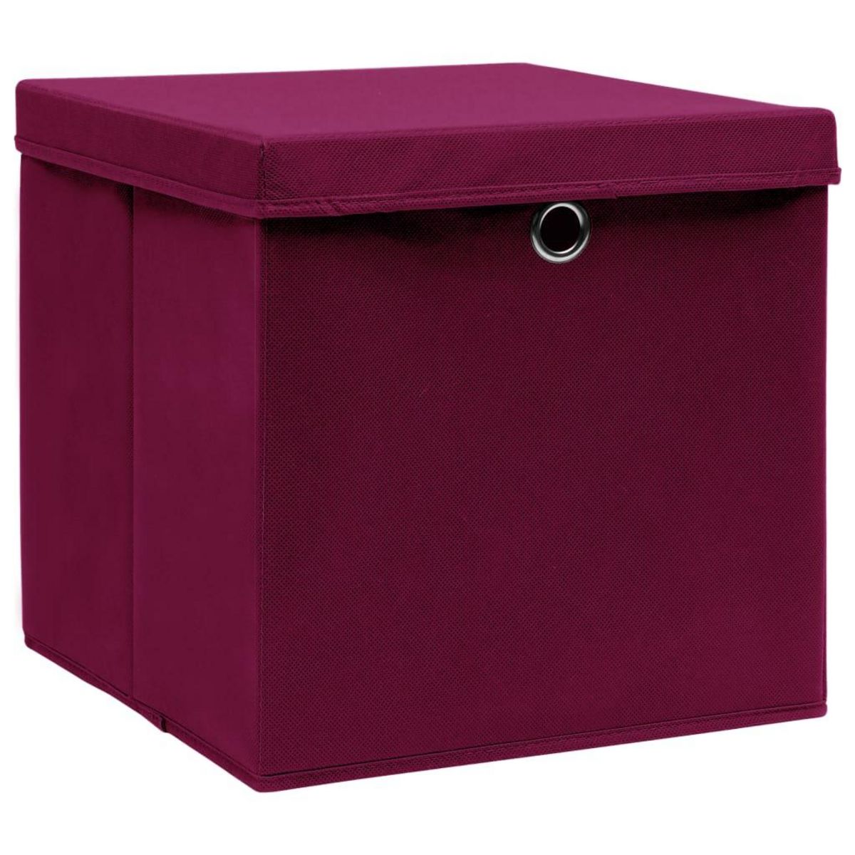 VIDAXL Boîtes de rangement 10 pcs Rouge fonce 32x32x32 cm Tissu