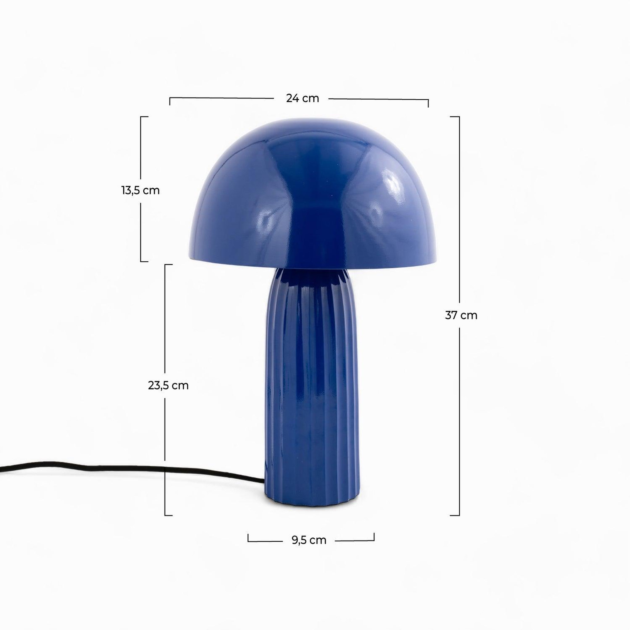Voir la diapositive 4 : MAISON PAVANE Lampe à poser en métal bleu foncé-joy