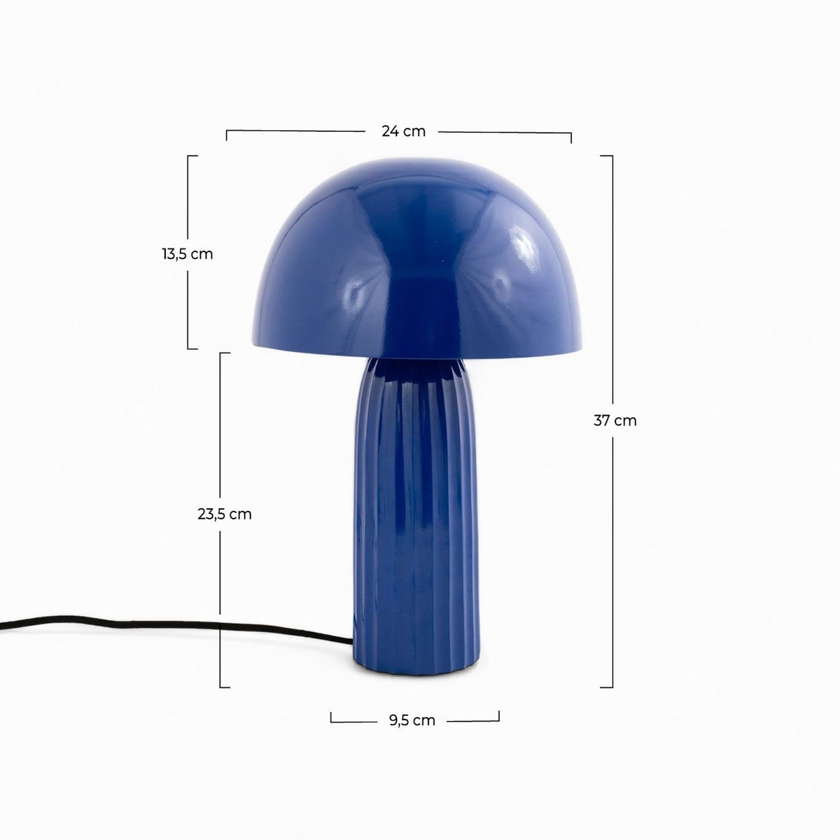 Rendez vous déco Lampe à poser en métal bleu foncé-Joy
