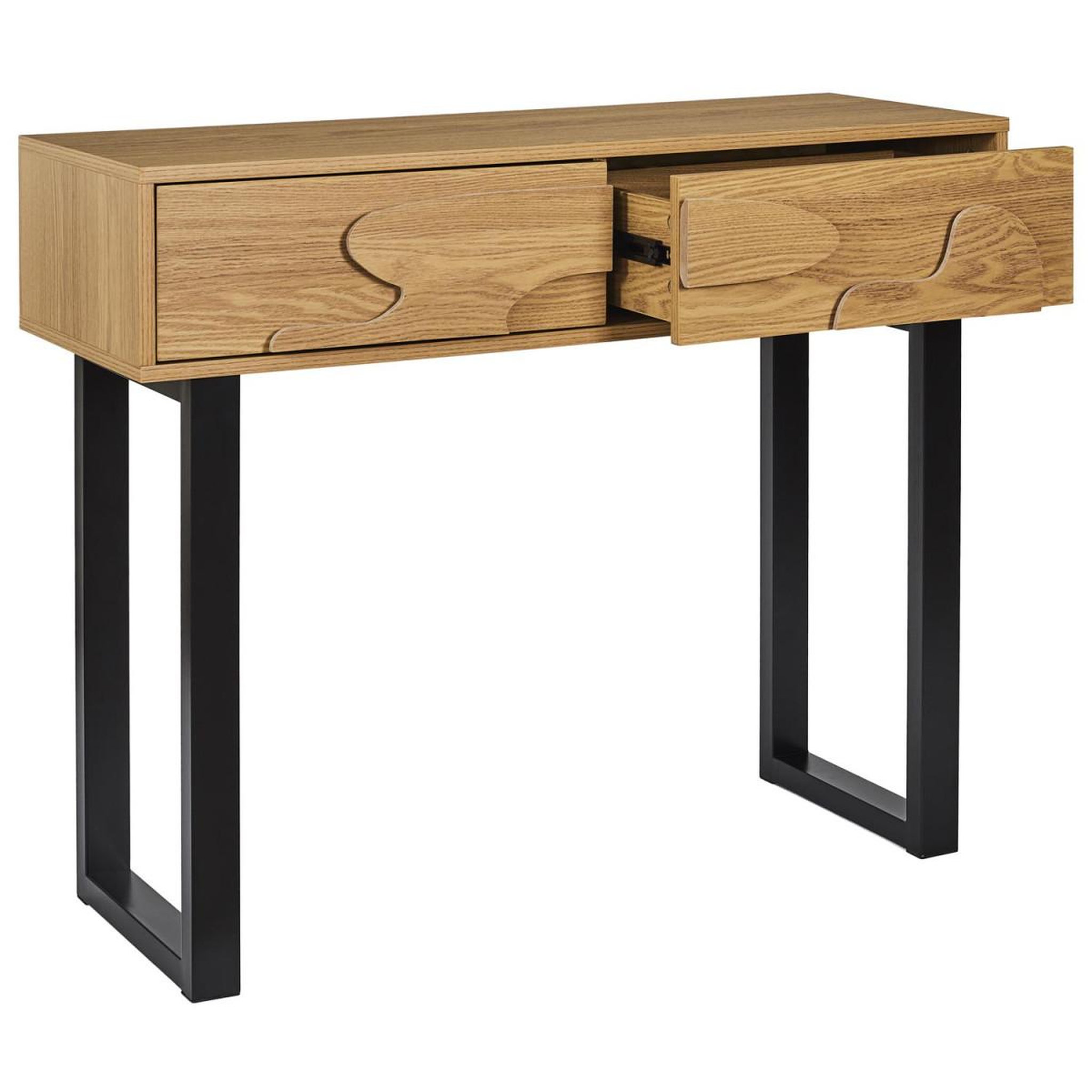 Voir la diapositive 2 : The Home Deco Factory Console 2 Tiroirs  Calypso  100cm Marron
