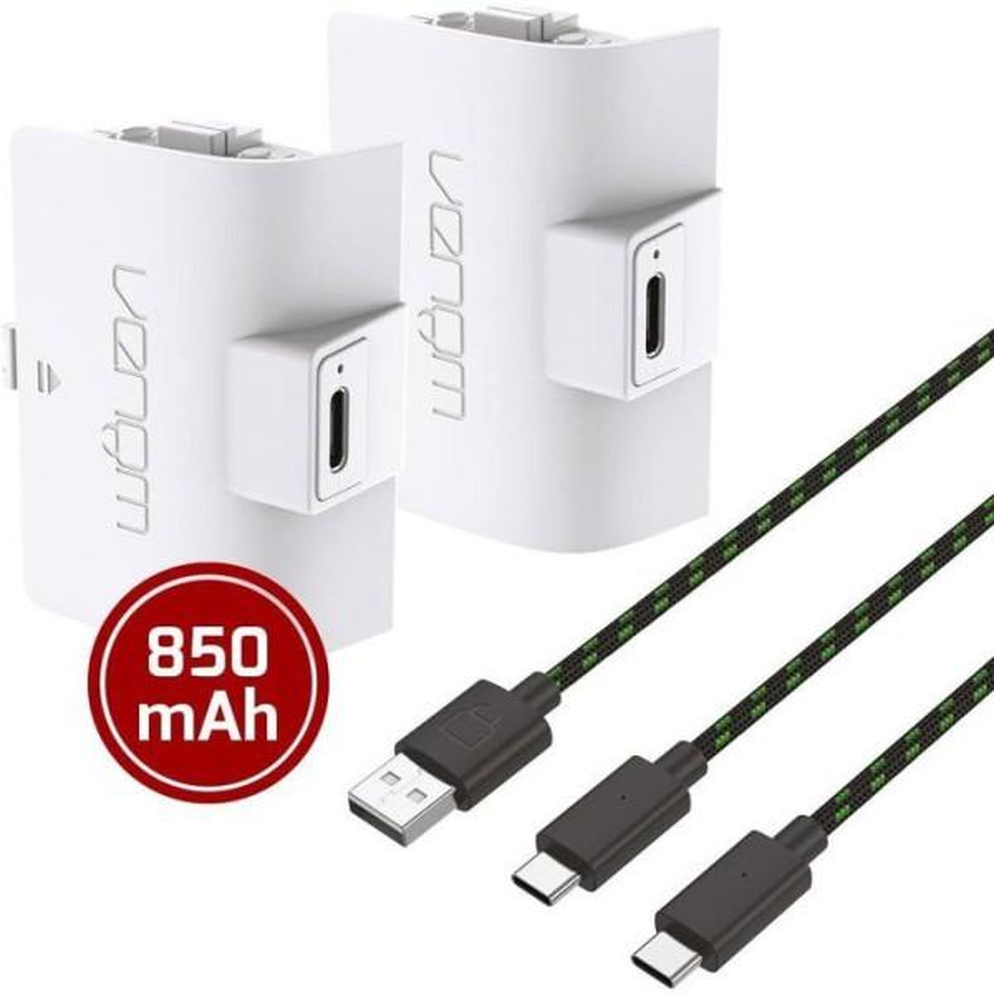 Voir la diapositive 4 : VENOM Double batterie rechargeables - VENOM - pour manette Xbox - Xbox Series X|S & One - Blanc