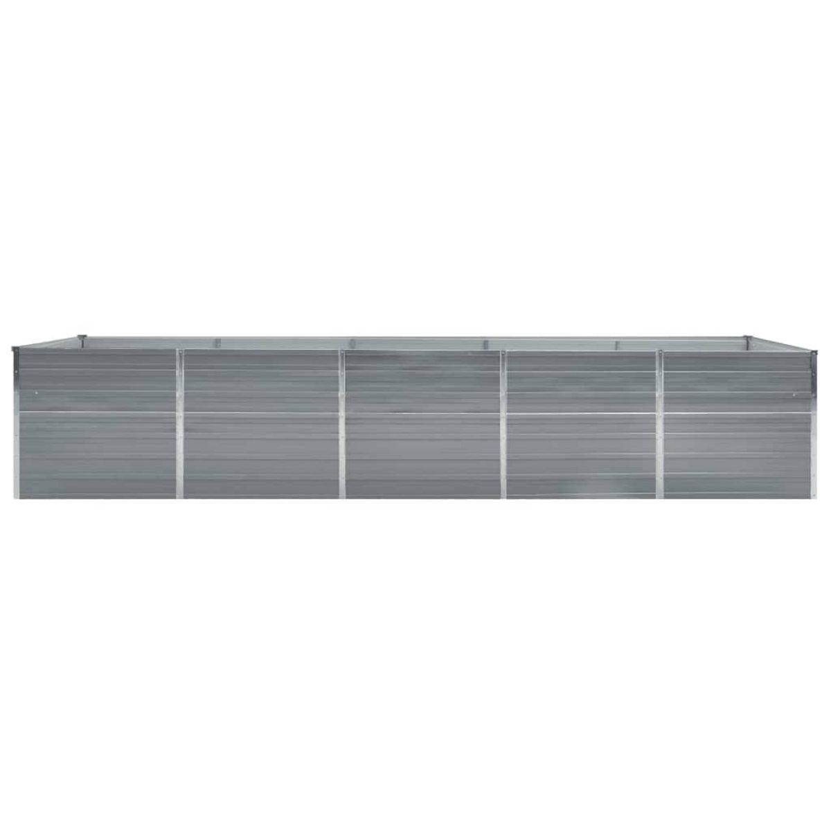 VIDAXL Lit sureleve de jardin Acier galvanise 400x80x77 cm Gris