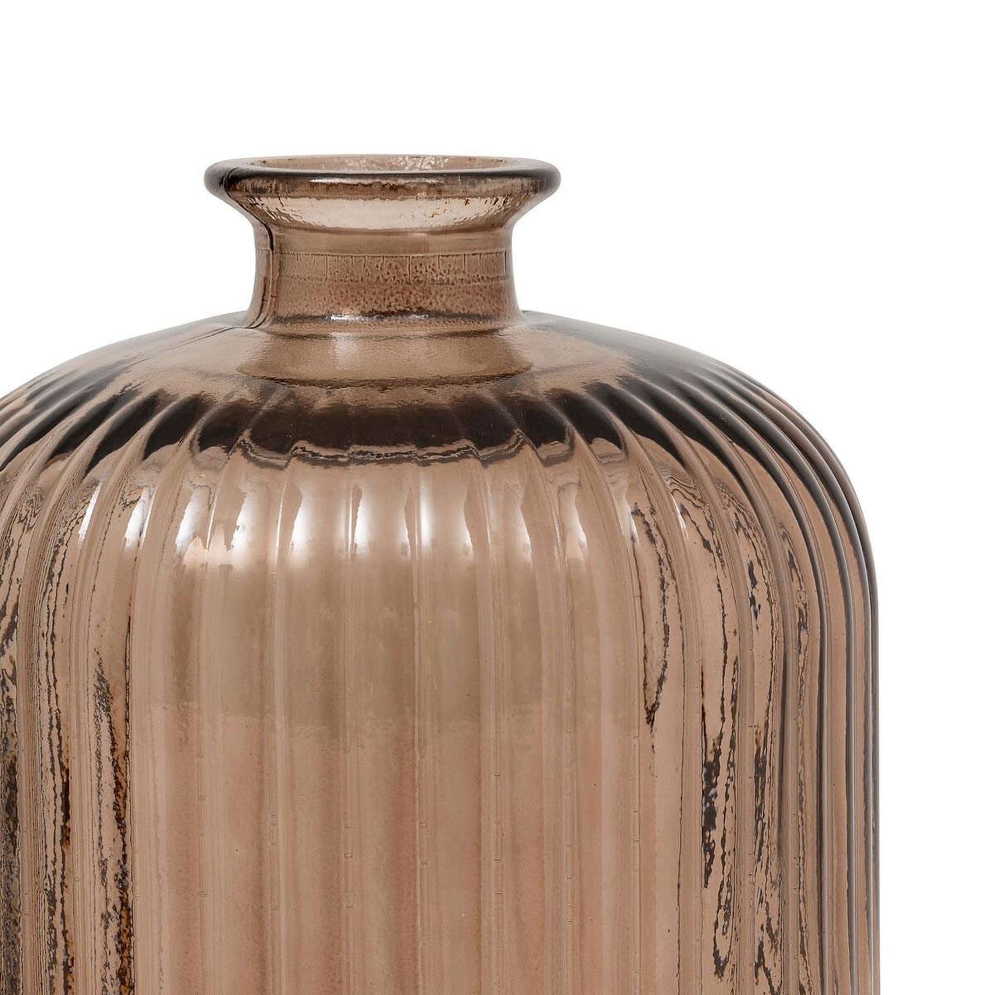 Voir la diapositive 2 : ATMOSPHERA Vase design en verre  luz  23cm marron