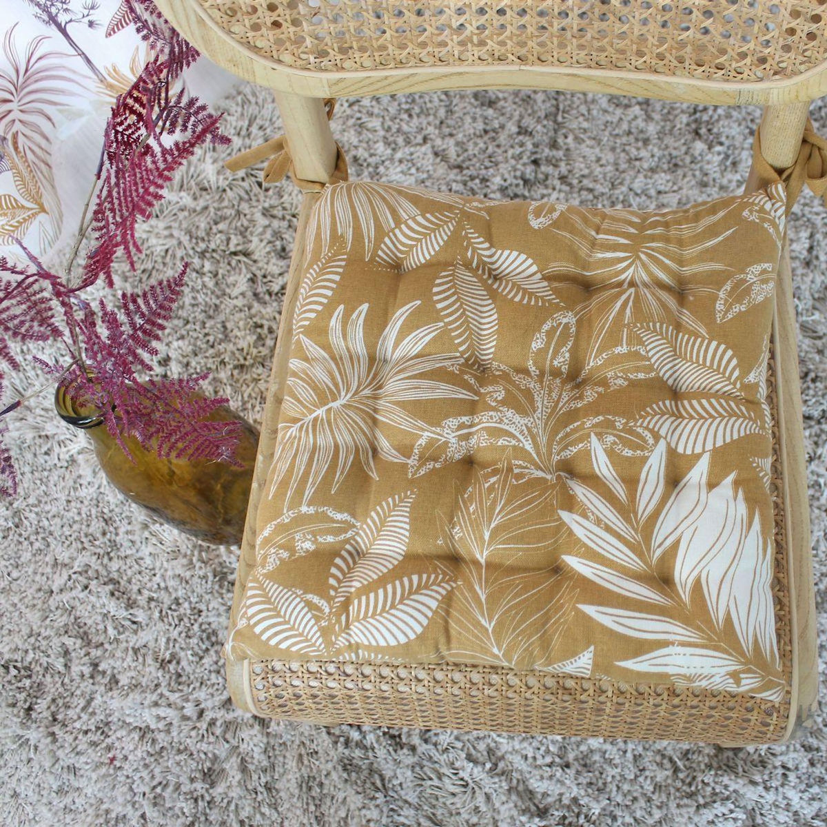 Paris Prix Galette de Chaise Piquée  Hévéa  38x38cm Miel