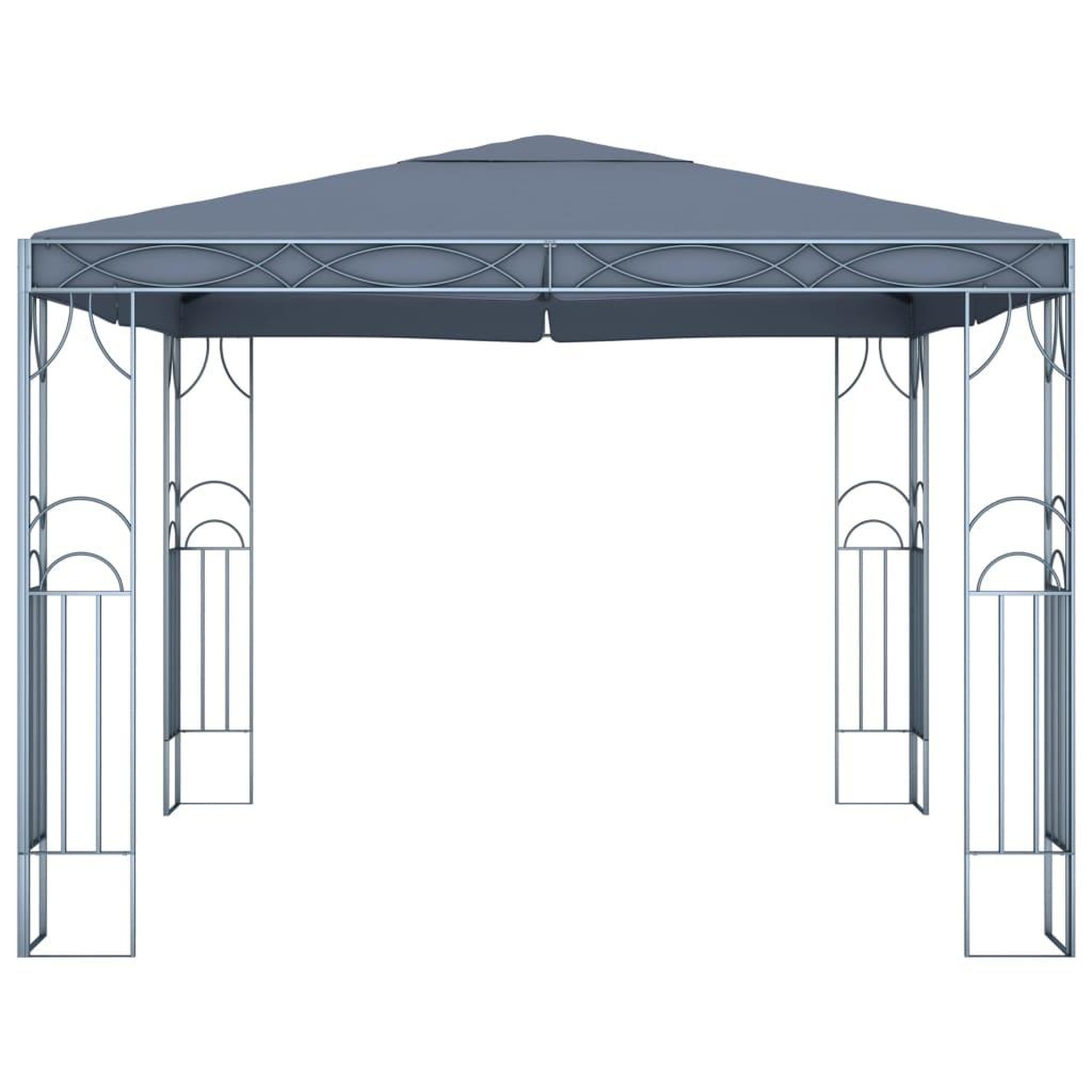 Voir la diapositive 4 : VIDAXL Tonnelle avec guirlande lumineuse a LED 300x300 cm Anthracite