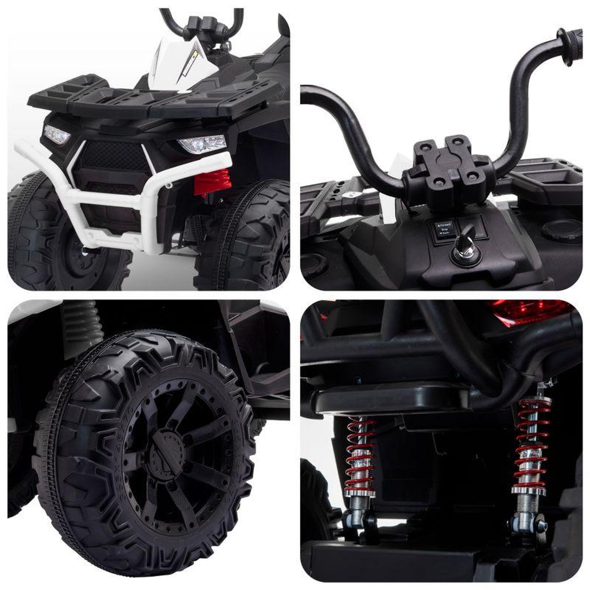 Voir la diapositive 6 : PLAY4FUN Quad électrique 2x 40W pour enfant - avec 4 suspensions, Marche AV/AR et Système audio