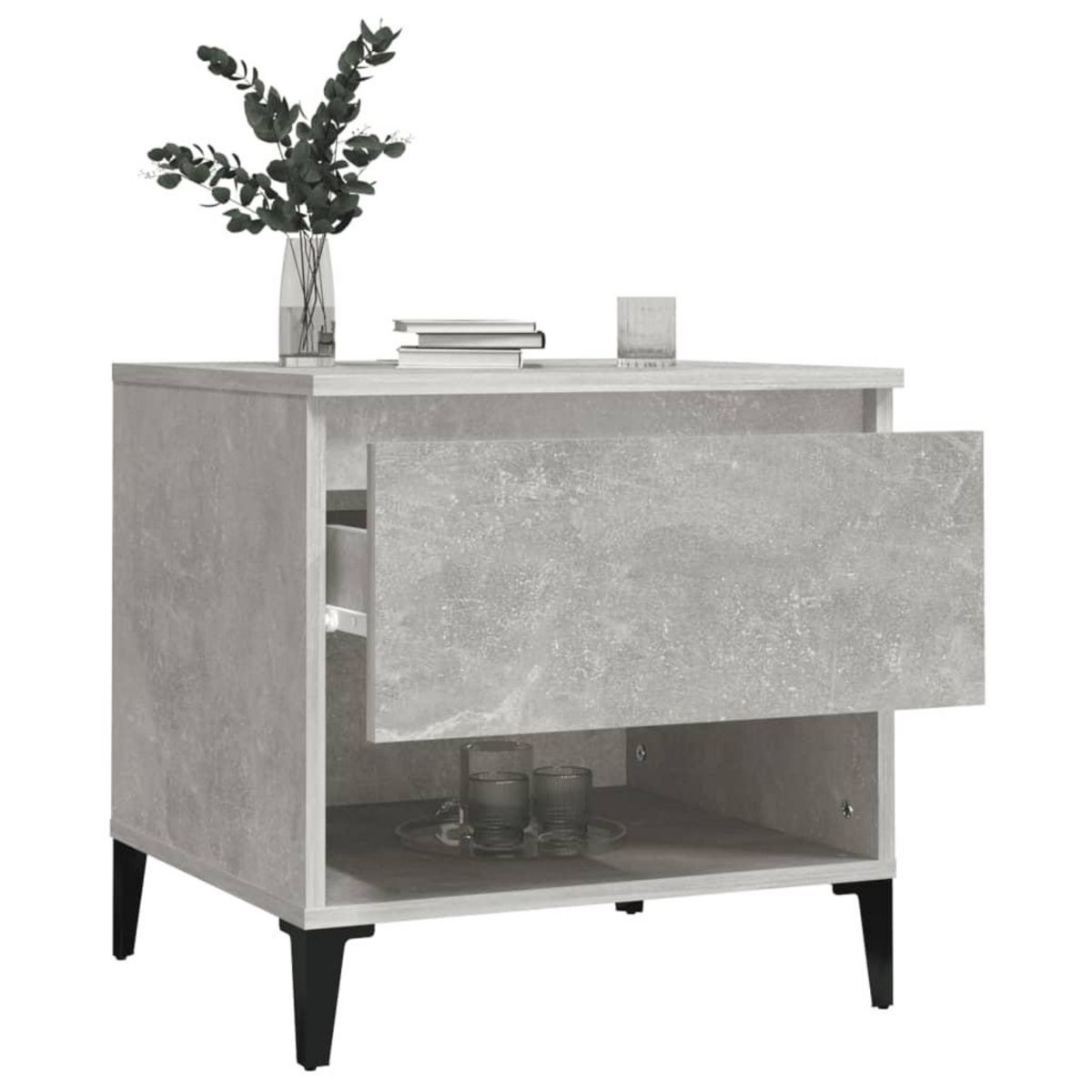 VIDAXL Table d'appoint Gris beton 50x46x50 cm Bois d'ingenierie
