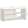 Voir la diapositive 6 : VIDAXL Meuble TV Blanc 80x31x39 cm Bois de pin massif