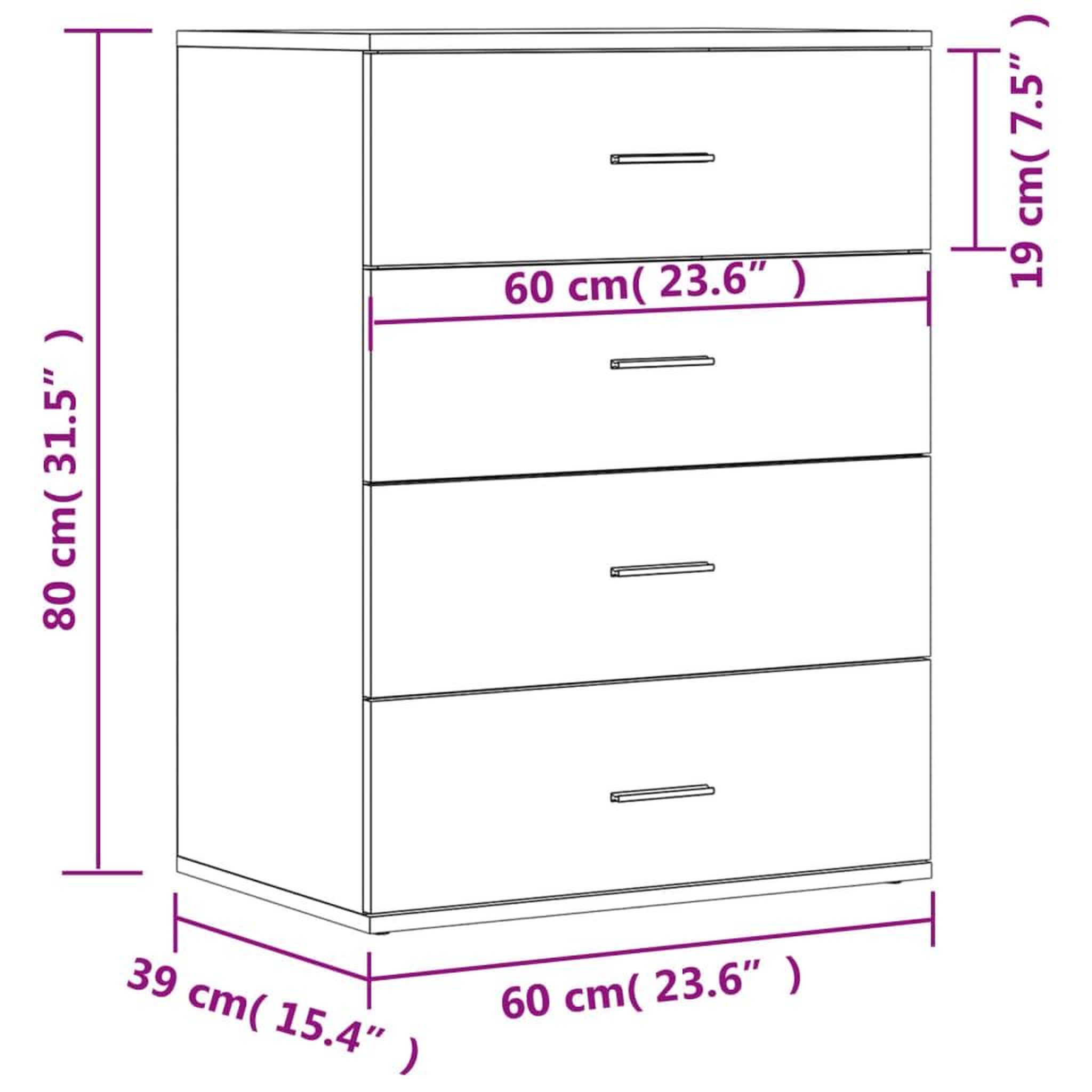 Voir la diapositive 6 : VIDAXL Buffets 2 pcs gris beton 60x39x80 cm bois d'ingenierie