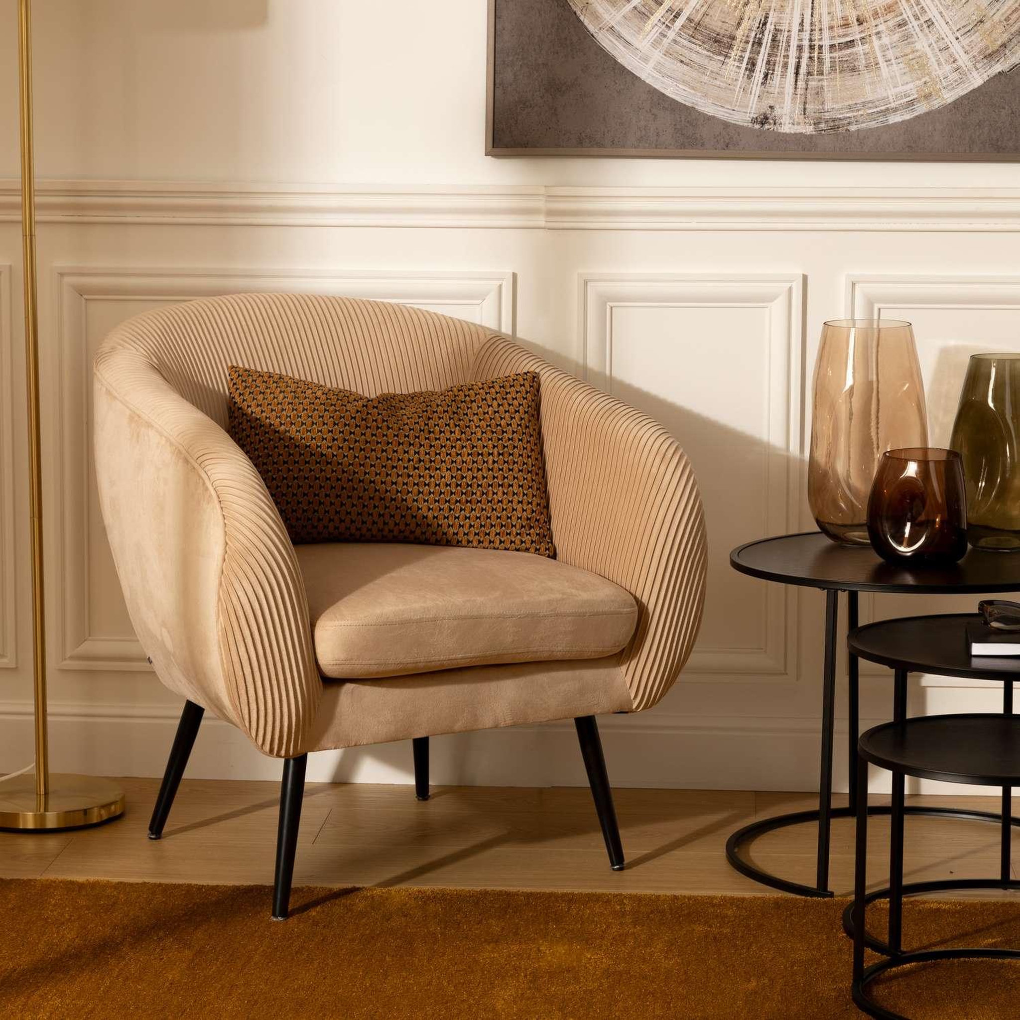 Voir la diapositive 2 : ATMOSPHERA Fauteuil en velours solaro - vert