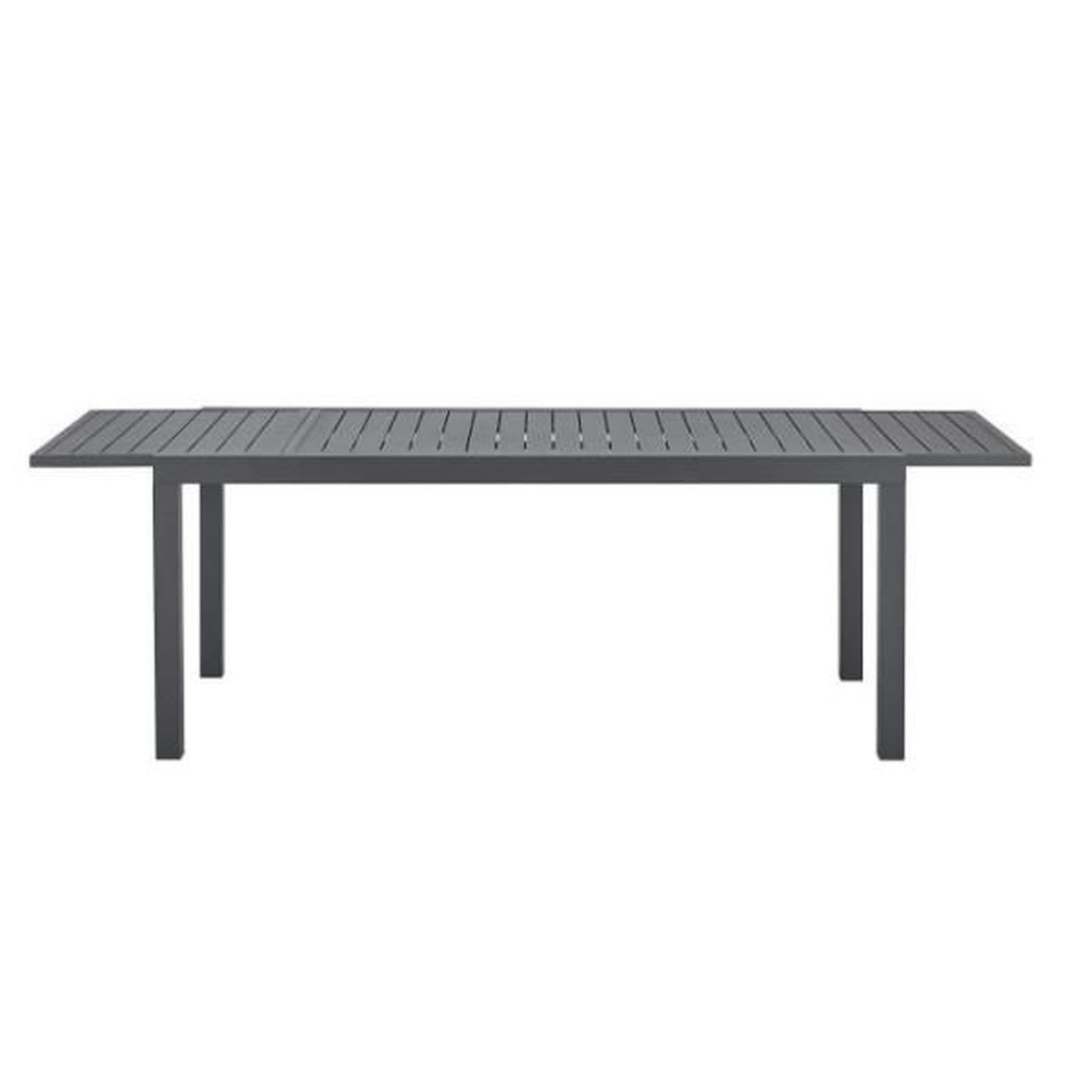 Voir la diapositive 3 : MARKET24 Table de jardin extensible 6 a 8 personnes - Structure et plateau en aluminium - L 180-240 x P 90 x H 75 cm