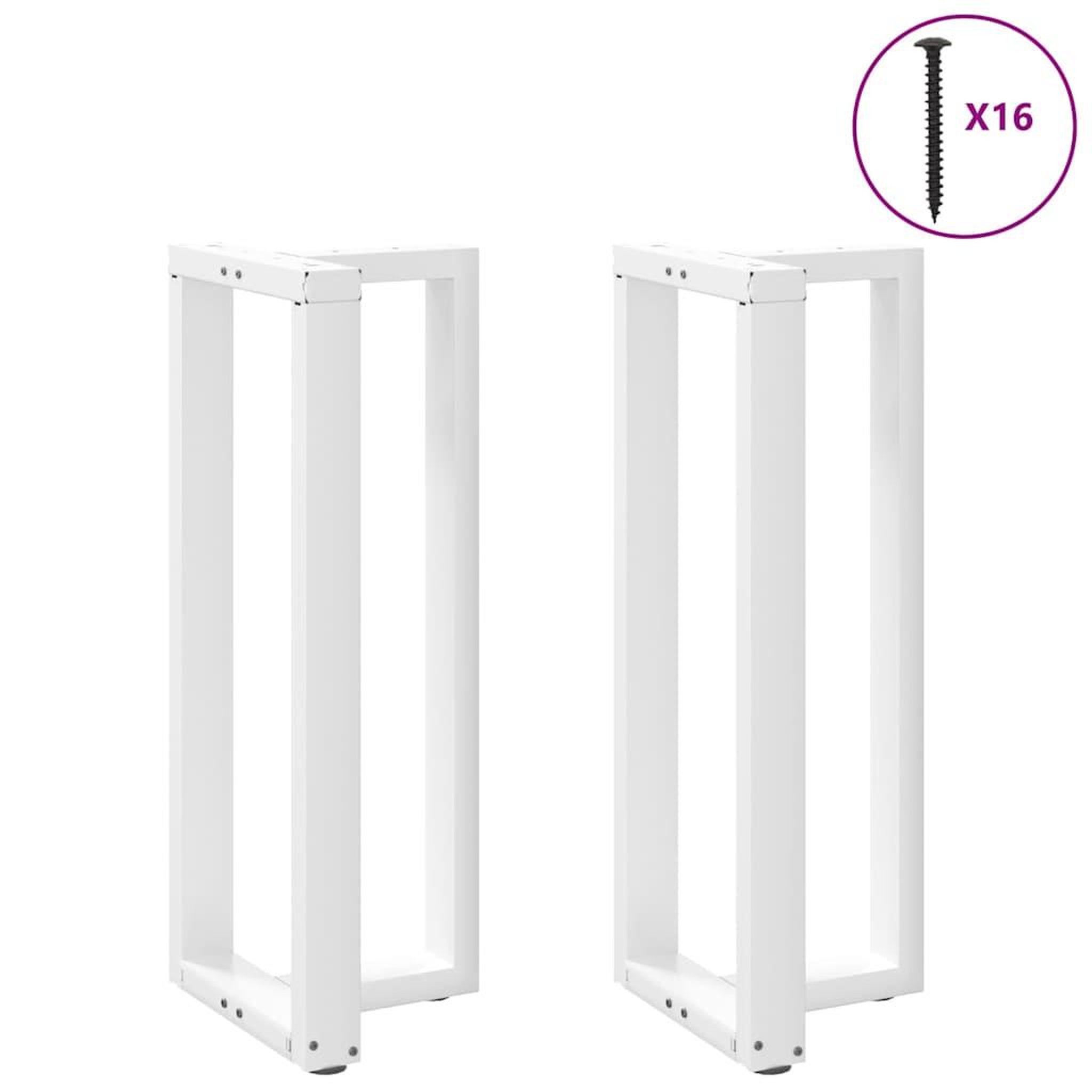 Voir la diapositive 3 : VIDAXL Pieds de table de bar forme de T 2 pcs blanc 40x35x(100-101) cm