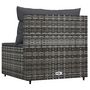 Voir la diapositive 4 : VIDAXL Canape central de jardin avec coussins gris resine tressee