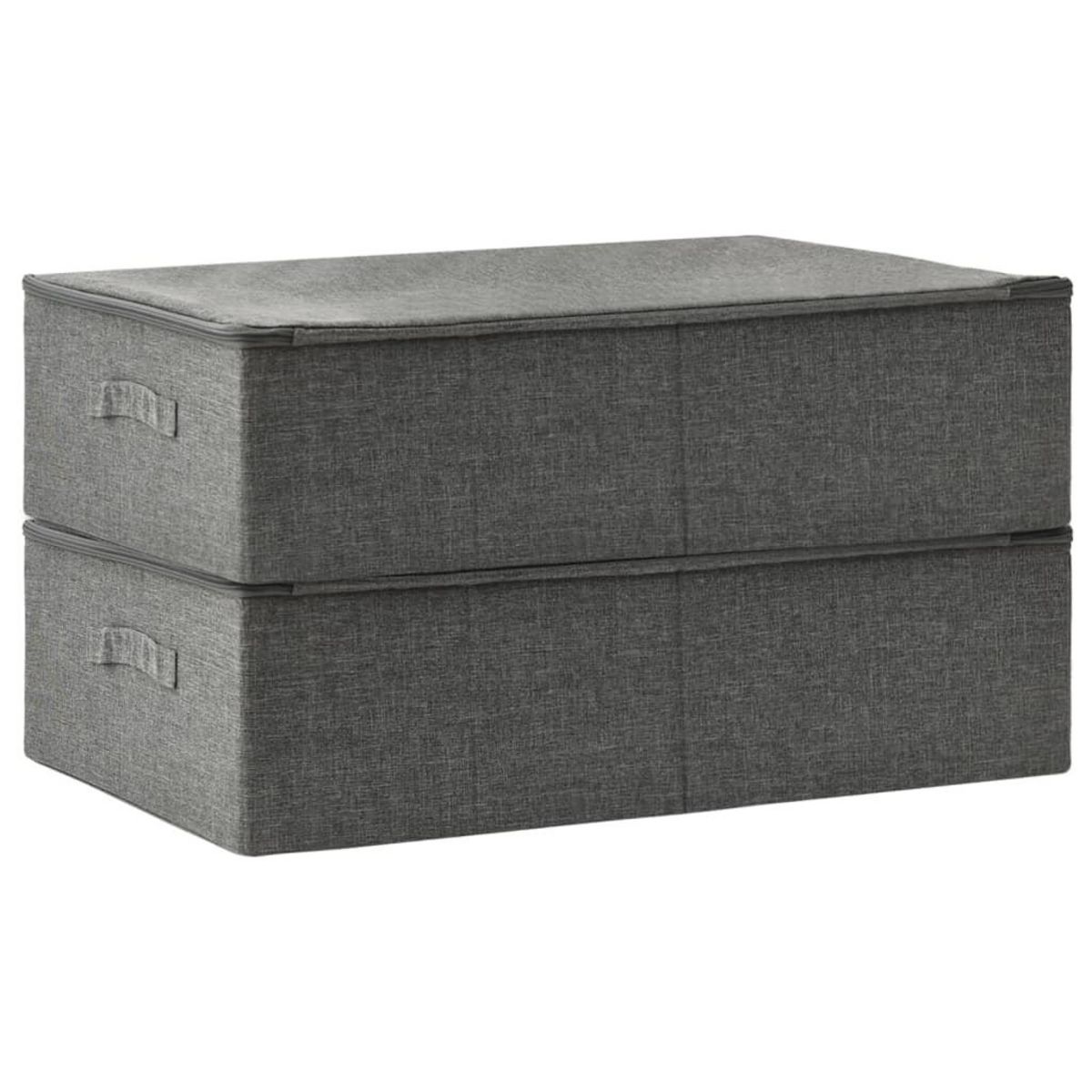 VIDAXL Boîtes de rangement 2 pcs Tissu 70x40x18 cm Anthracite