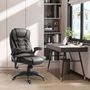 Voir la diapositive 2 : HOMCOM Fauteuil de bureau direction pivotant massant chauffant électrique revêtement synthétique chocolat