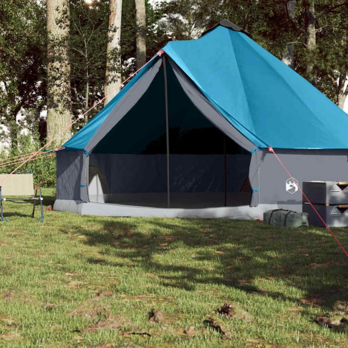 VIDAXL Tente familiale tipi 8 personnes bleu imperméable