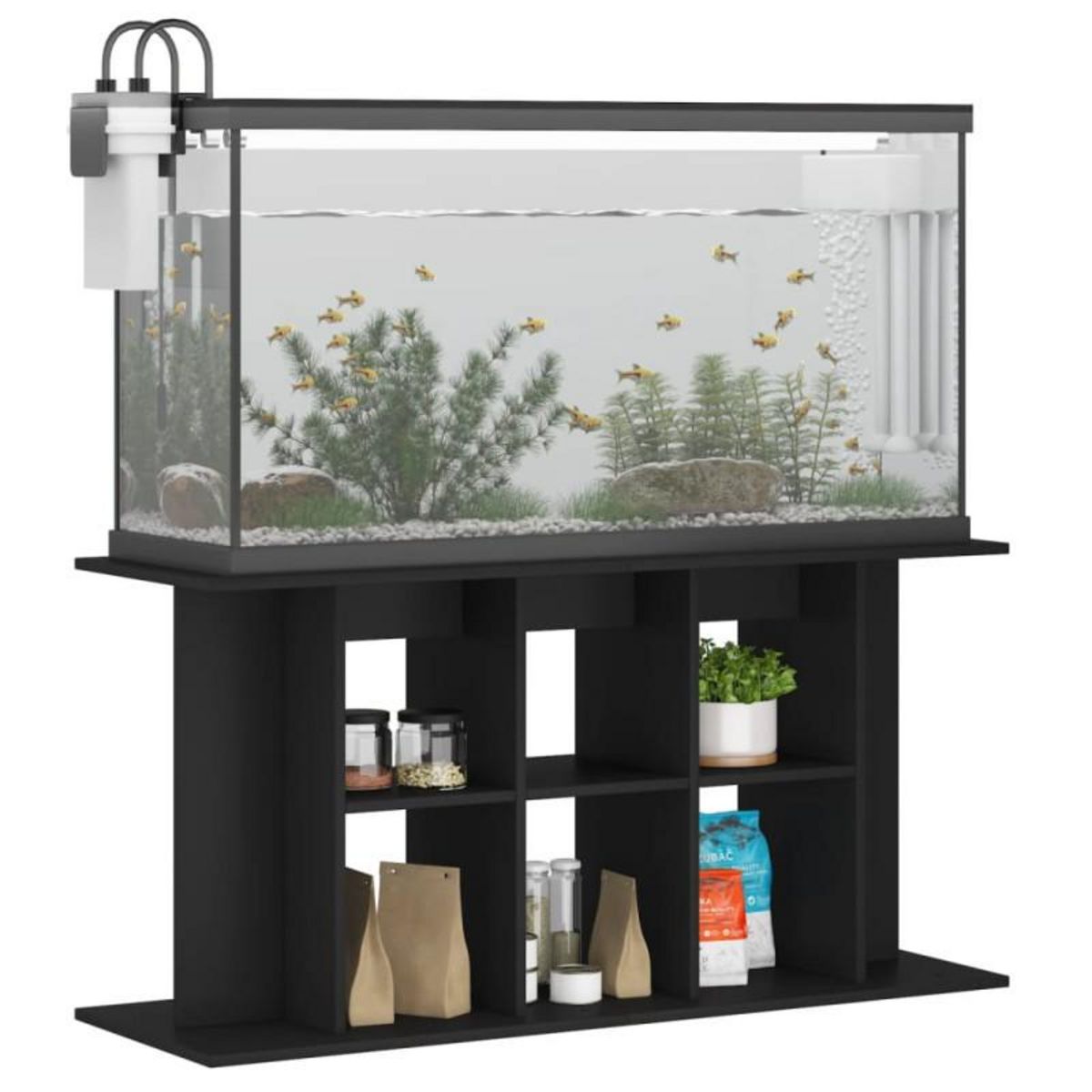 VIDAXL Support pour aquarium noir 120x40x60 cm bois d ingénierie