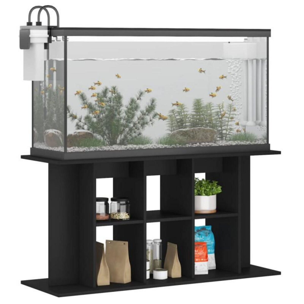 VIDAXL Support pour aquarium noir 120x40x60 cm bois d ingénierie