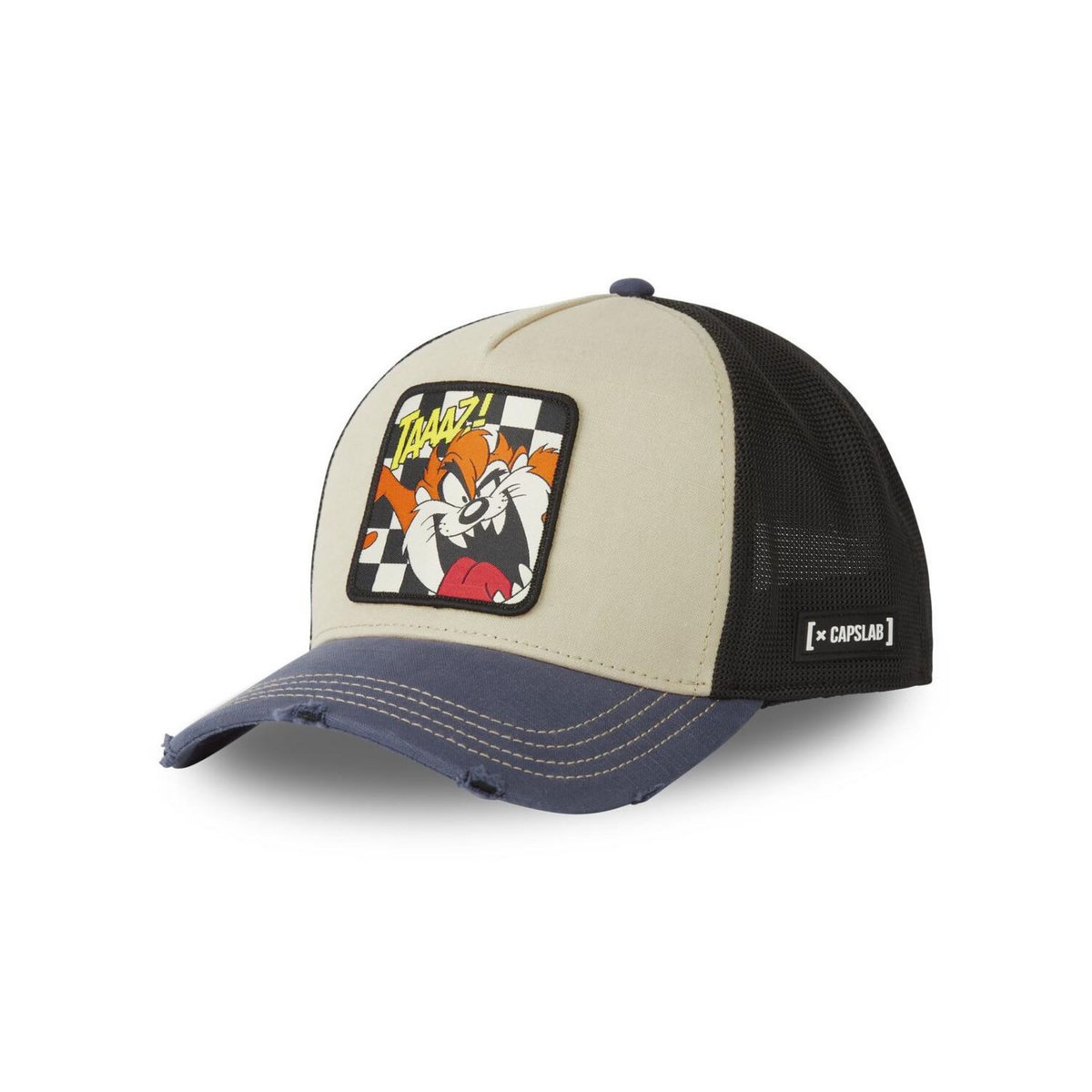 CAPSLAB Casquette trucker premium avec filet effet bambou Looney Tunes Taz