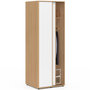 Voir la diapositive 3 : ID MARKET Armoire 2 portes coulissantes SLIDEA bois et blanc 60 cm penderie avec étagère