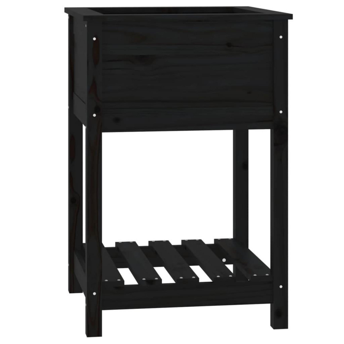 VIDAXL Jardiniere avec etagere Noir 54x54x81 cm Bois massif de pin