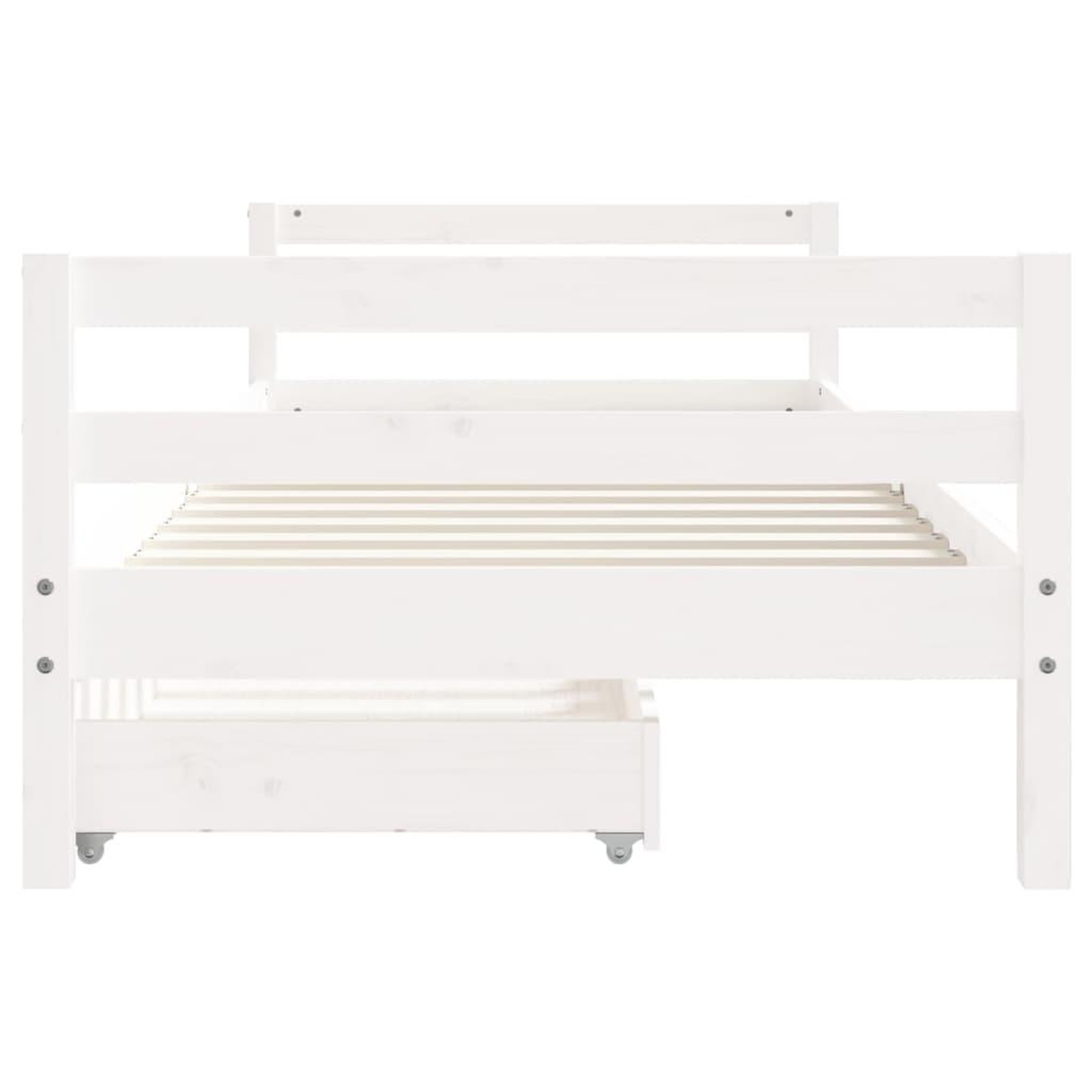 Voir la diapositive 5 : VIDAXL Cadre de lit enfant tiroirs blanc 80x200 cm bois de pin massif