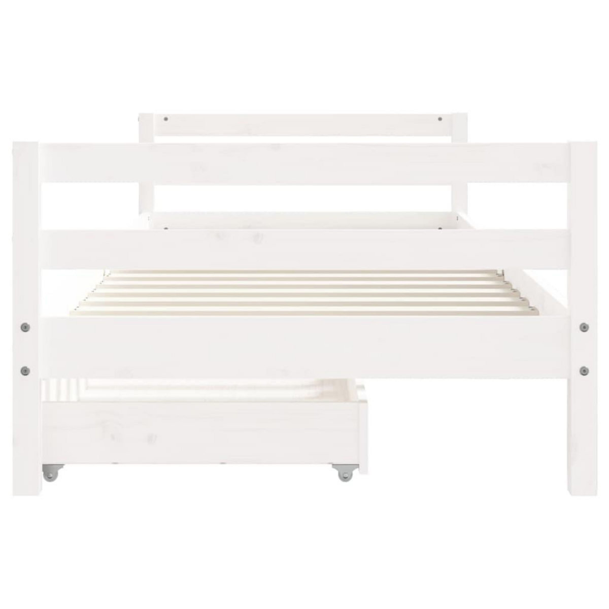 VIDAXL Cadre de lit enfant tiroirs blanc 80x200 cm bois de pin massif