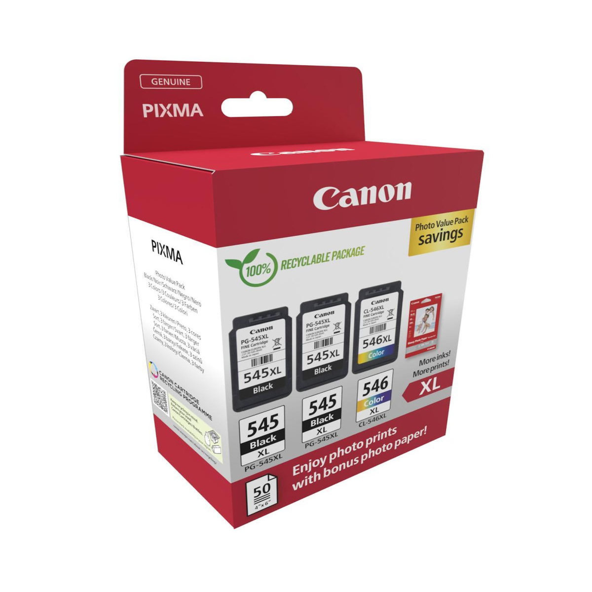 Canon Cartouches d'encre Canon Pack Photo PG-545 XL/CL-546XL haute capacité