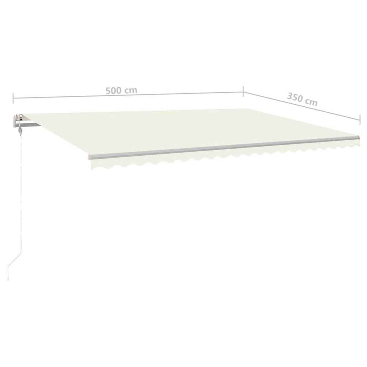 VIDAXL Auvent manuel retractable avec poteaux 5x3,5 m Creme
