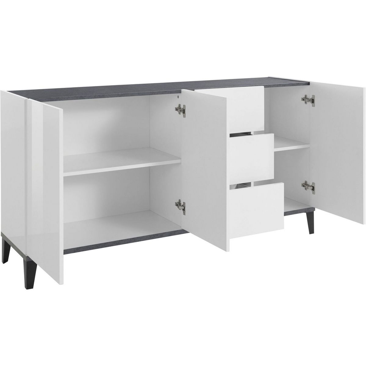 Buffet moderne 3 portes 3 tiroirs L160cm BARI