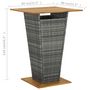 Voir la diapositive 6 : VIDAXL Table de bar Gris 80x80x110 cm Resine tressee et bois d'acacia