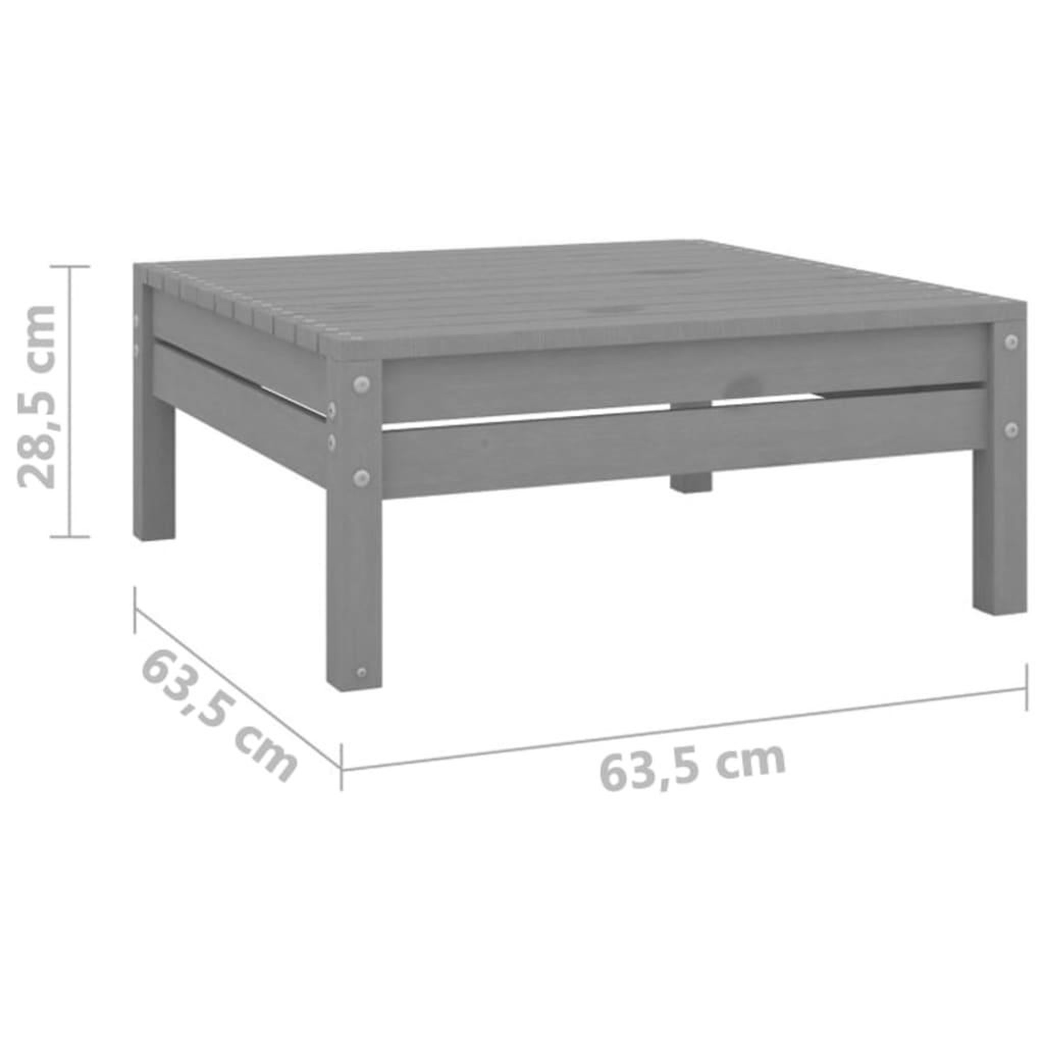 Voir la diapositive 6 : VIDAXL Salon de jardin 3 pcs gris bois de pin massif