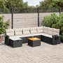 Voir la diapositive 1 : VIDAXL Salon de jardin 9 pcs avec coussins noir resine tressee