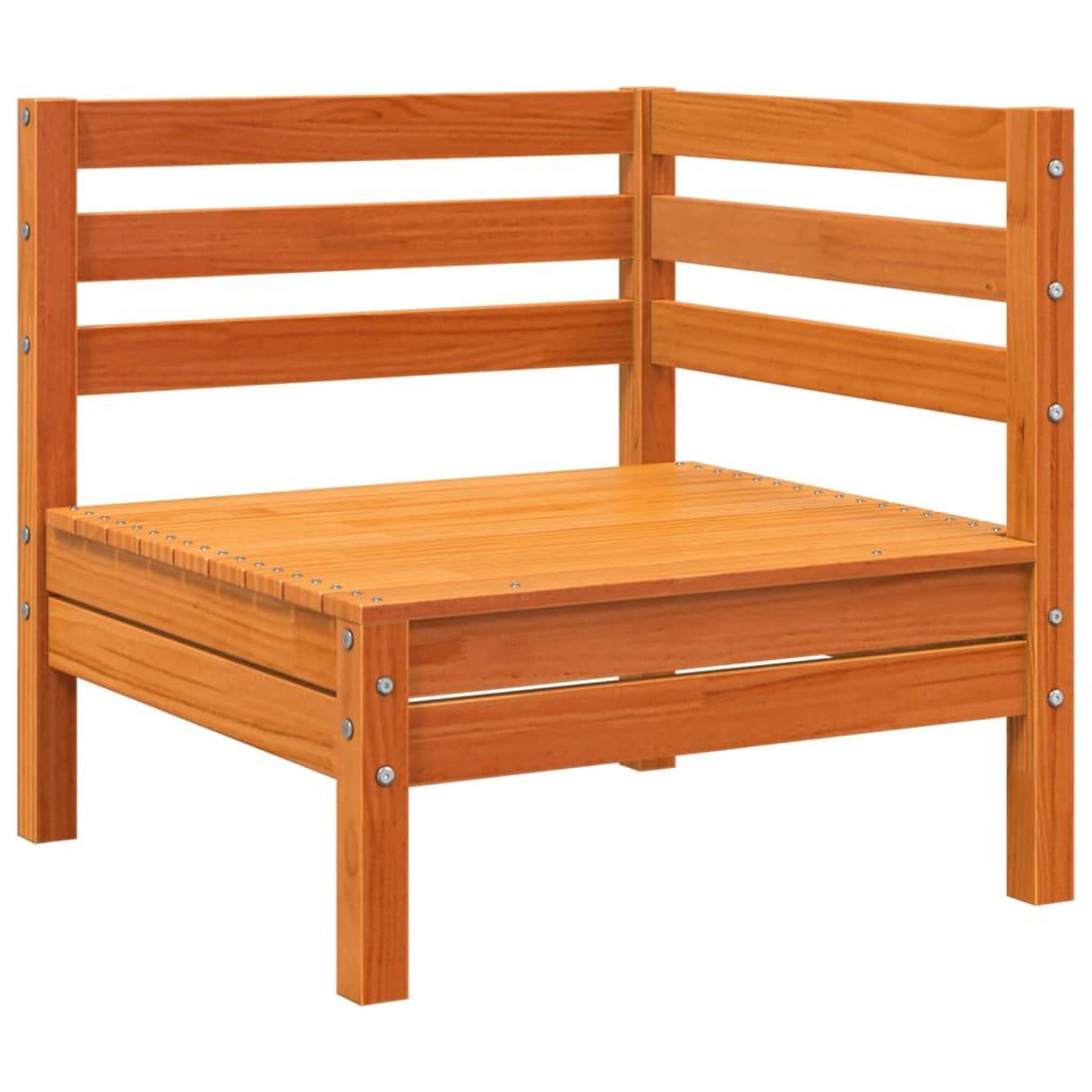 Voir la diapositive 5 : VIDAXL Canape de jardin 3 places cire marron bois de pin massif