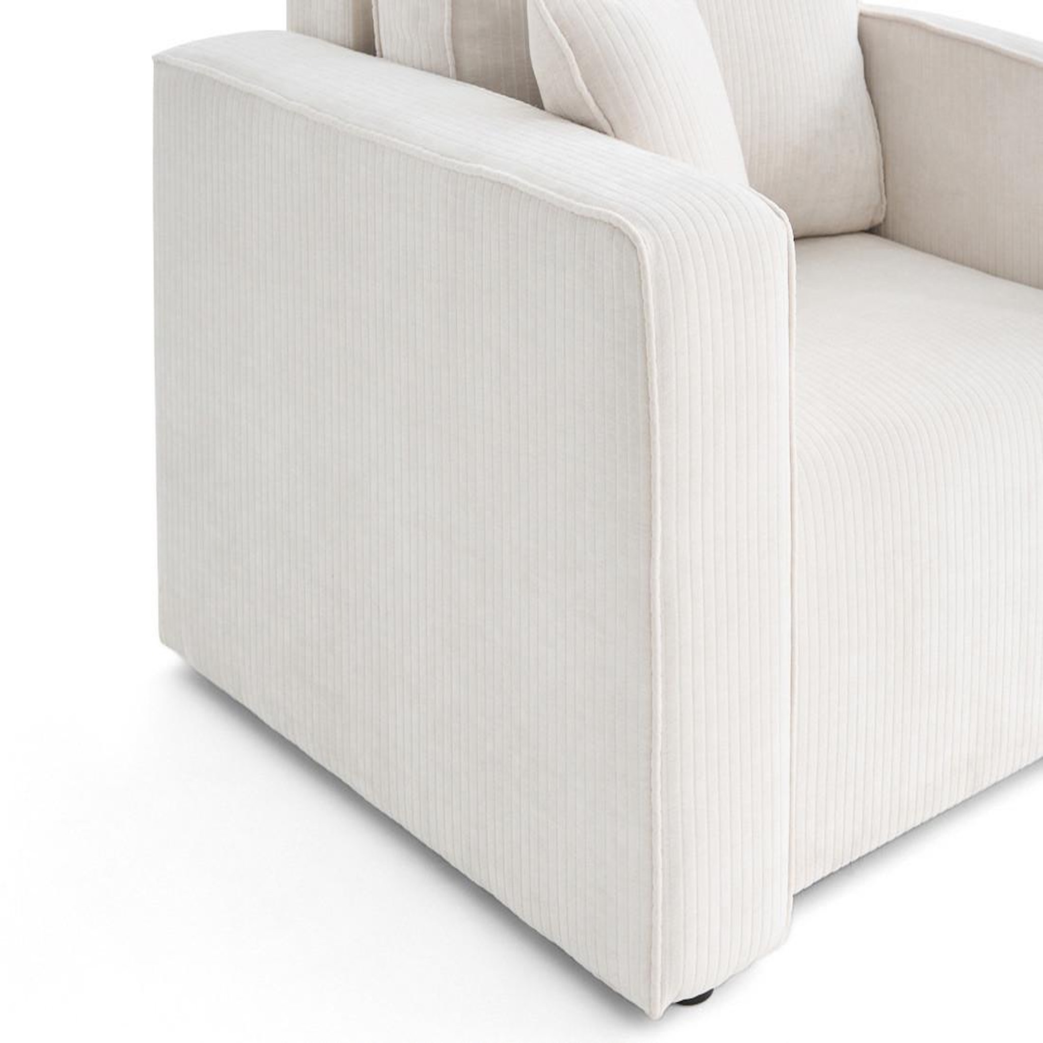 Voir la diapositive 4 : BEST MOBILIER Topaze - fauteuil en velours côtelé plat