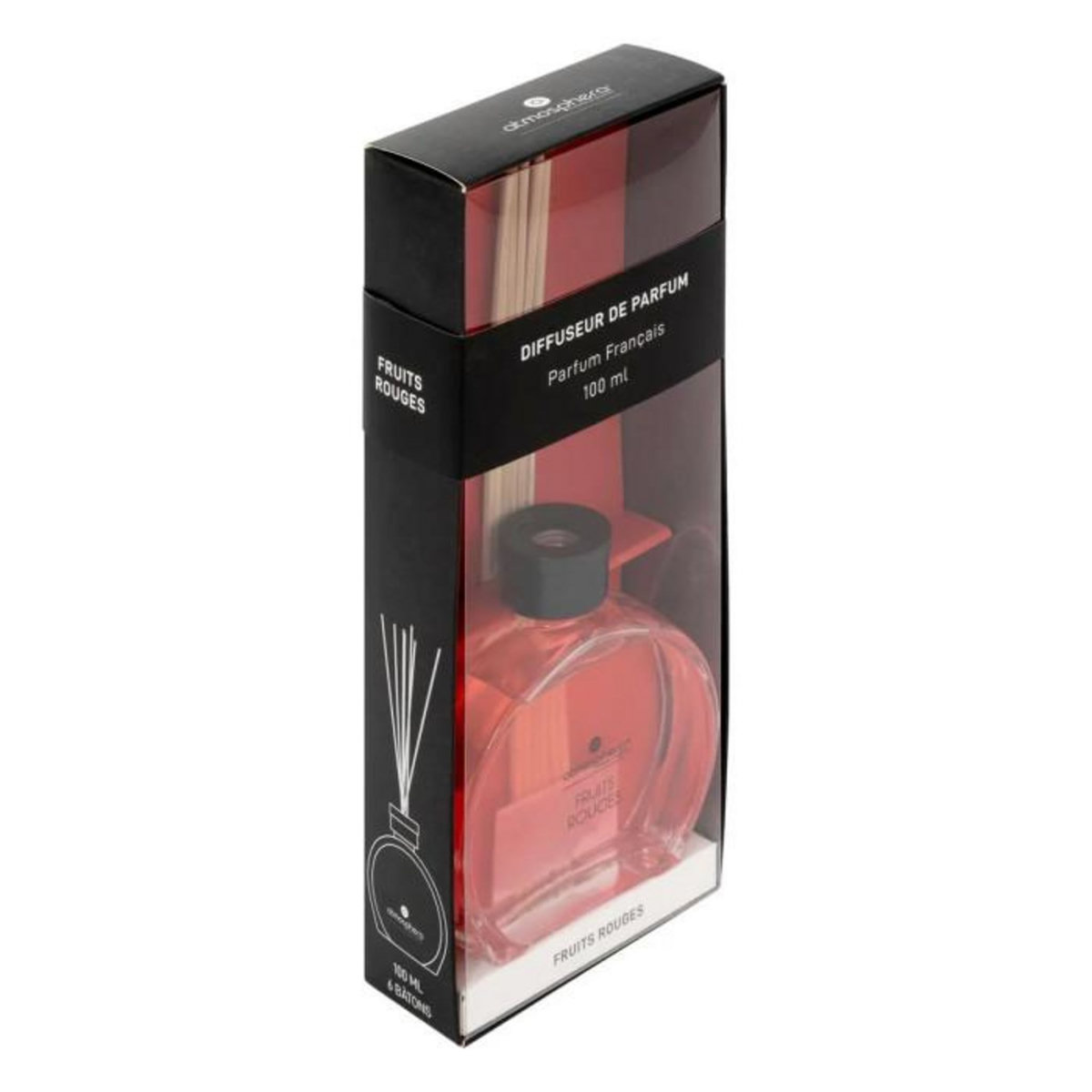 COMPTOIR DE LA BOUGIE Diffuseur de Parfum & 6 Bâtonnets  Haly  100ml Fruits Rouges