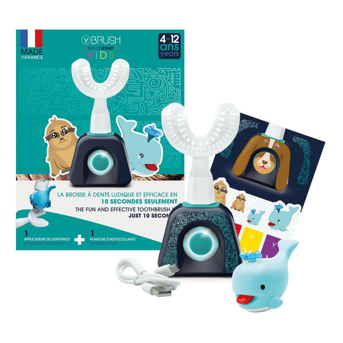 YBRUSH Brosse à dents électrique NylonStart Kids pour enfants