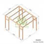 Voir la diapositive 3 : JARDIDECO Pergola en bois lamellé-collé Montreuil 500 x 400 cm - Maderland