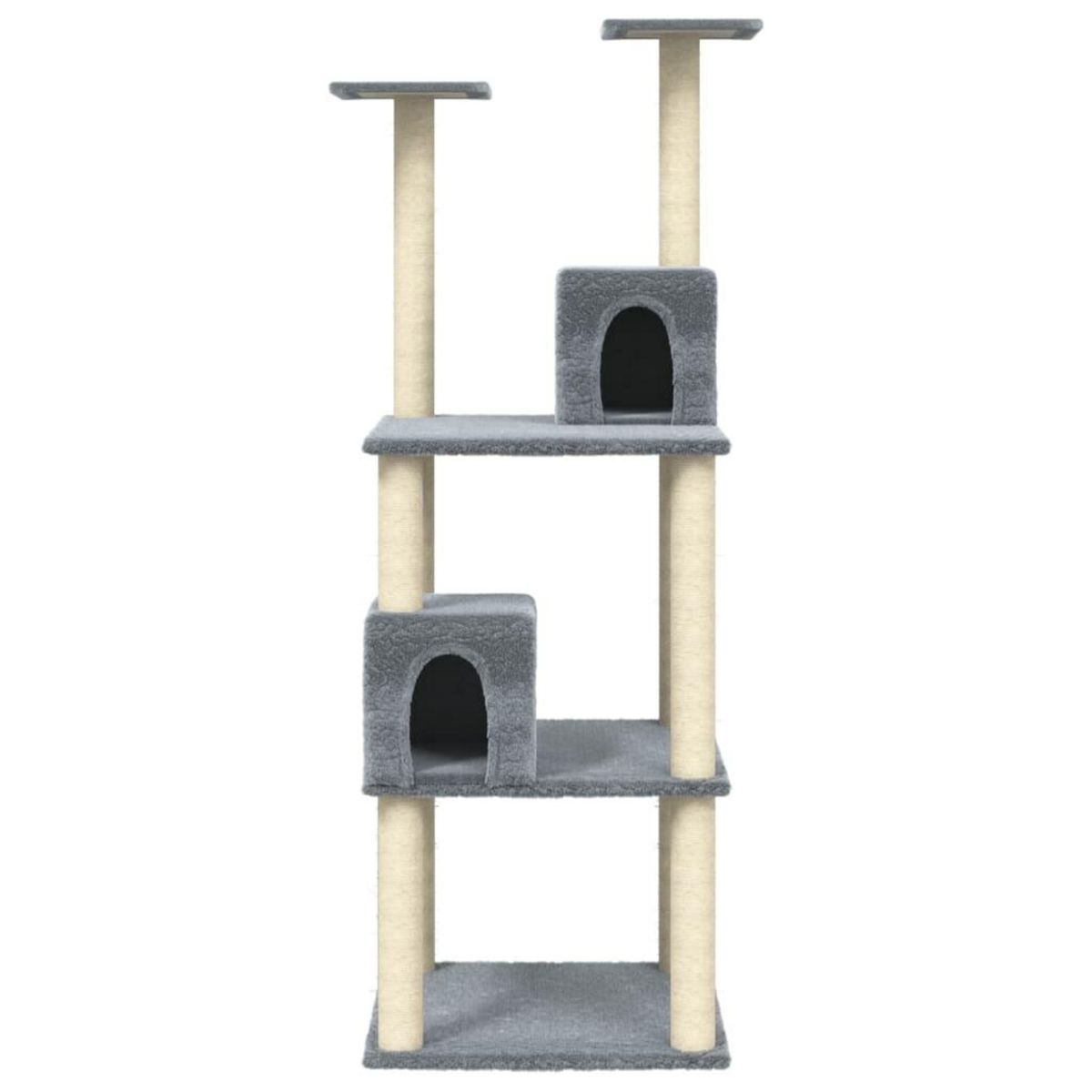 VIDAXL Arbre a chat avec griffoirs en sisal Gris clair 141 cm